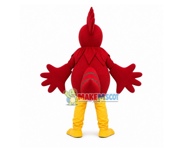 Frightened the Staring Red Chicken Mascot Costume Frightened the Staring Red Chicken Mascot Costume