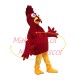 Frightened the Staring Red Chicken Mascot Costume
