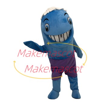 Joyful Baby Dolphin In Shorts Mascot Costume