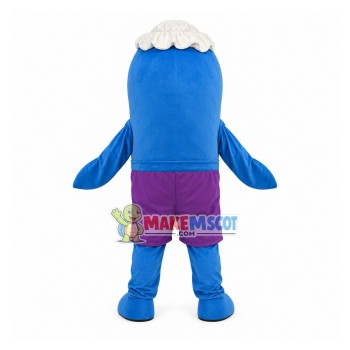 Joyful Baby Dolphin In Shorts Mascot Costume