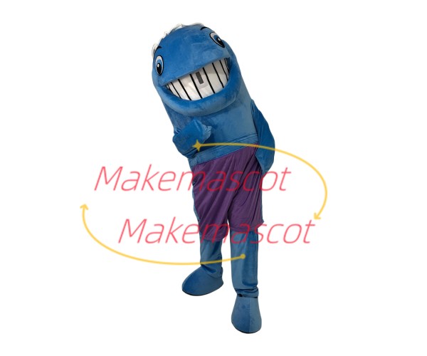 Joyful Baby Dolphin In Shorts Mascot Costume