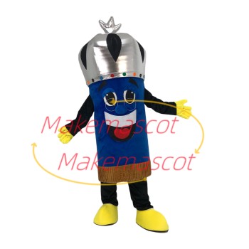 Pencil of Wisdom Mascot Costume Wearing Crown