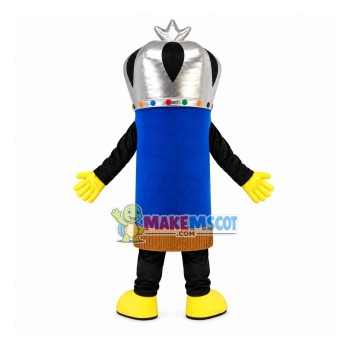 Pencil of Wisdom Mascot Costume Wearing Crown Pencil of Wisdom Mascot Costume Wearing Crown