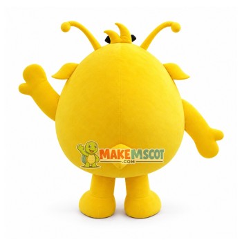 Yellow Big Eyed Monster With Long Tentacles Cartoon Mascot Costume
