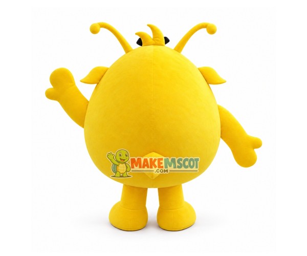 Yellow Big Eyed Monster With Long Tentacles Cartoon Mascot Costume Yellow Big Eyed Monster With Long Tentacles Cartoon Mascot Costume
