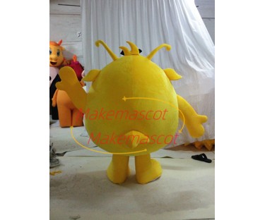 Yellow Big Eyed Monster With Long Tentacles Cartoon Mascot Costume Yellow Big Eyed Monster With Long Tentacles Cartoon Mascot Costume