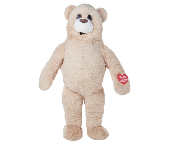 Cute Beige Soft Bear Mascot Costume For Surprised Party Cute Beige Soft Bear Mascot Costume For Surprised Party