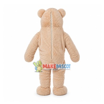 Cute Beige Soft Bear Mascot Costume For Surprised Party
