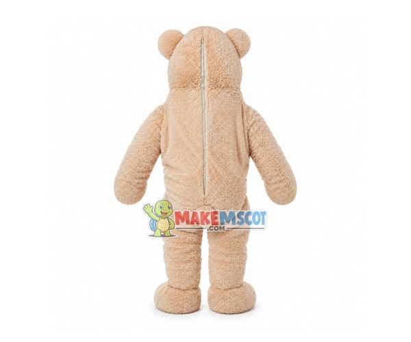 Cute Beige Soft Bear Mascot Costume For Surprised Party Cute Beige Soft Bear Mascot Costume For Surprised Party