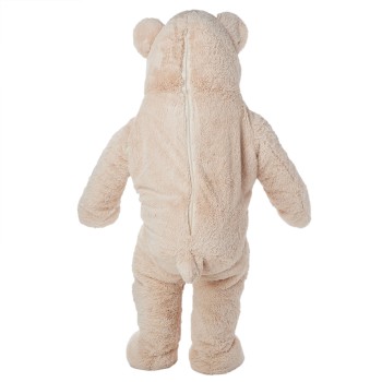 Cute Beige Soft Bear Mascot Costume For Surprised Party Cute Beige Soft Bear Mascot Costume For Surprised Party