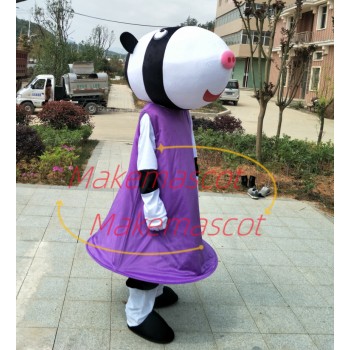 Customized Cartoon Character Zoe Zebra Mascot Costume