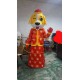 Lucky Yellow Dog In The New Years Traditional Suit Mascot Costume Lucky Yellow Dog In The New Years Traditional Suit Mascot Costume