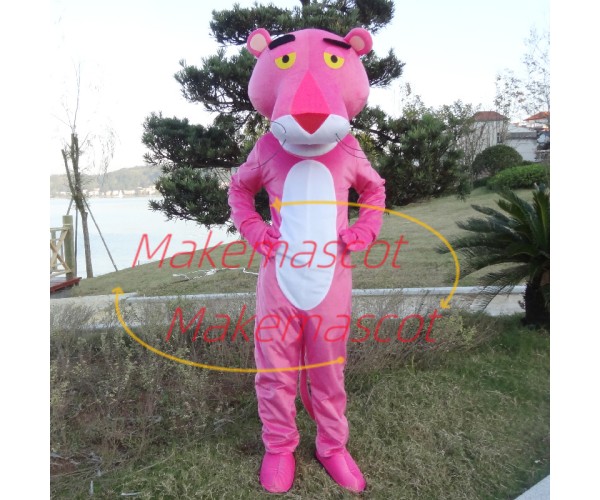 Lovable Cartoon Role The Individual Pink Panther Mascot Costume Lovable Cartoon Role The Individual Pink Panther Mascot Costume