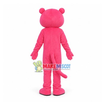 Humorous and Mischievous Pink Panther Mascot Cartoon Costume