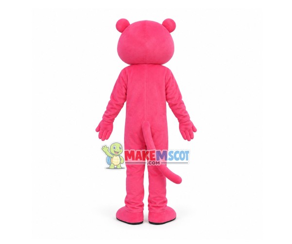 Humorous and Mischievous Pink Panther Mascot Cartoon Costume