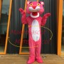 Humorous and Mischievous Pink Panther Mascot Cartoon Costume