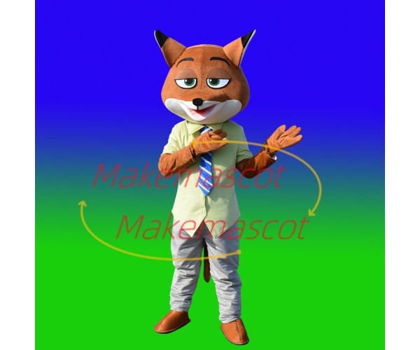 Clever Fox Nick Wilde Mascot Adult Cartoon Costume Clever Fox Nick Wilde Mascot Adult Cartoon Costume