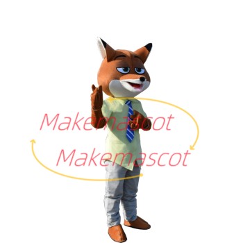 Clever Fox Nick Wilde Mascot Adult Cartoon Costume Clever Fox Nick Wilde Mascot Adult Cartoon Costume