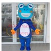 Vivid Cartoon Mixed Blue Frog Mascot Adult Costume