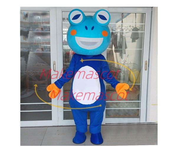 Vivid Cartoon Mixed Blue Frog Mascot Adult Costume Vivid Cartoon Mixed Blue Frog Mascot Adult Costume