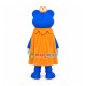 Blue Big Eyed Prince Frog With Crown Cartoon Mascot Costume Blue Big Eyed Prince Frog With Crown Cartoon Mascot Costume