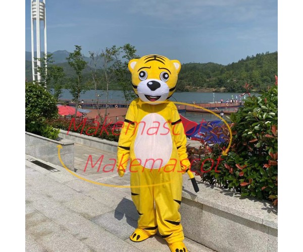 Adult Lovely Yellow Tiger Mascot Costume For Outdoor Event Adult Lovely Yellow Tiger Mascot Costume For Outdoor Event