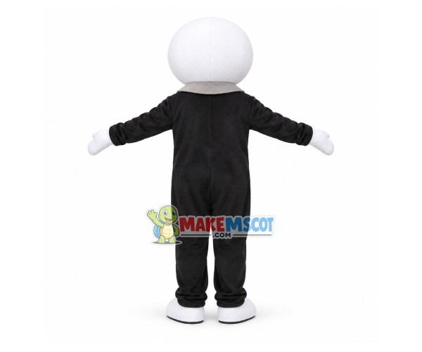 Slim Version of Baymax Wearing Black Suit Cartoon Mascot Costume