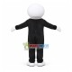 Slim Version of Baymax Wearing Black Suit Cartoon Mascot Costume