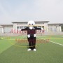 Slim Version of Baymax Wearing Black Suit Cartoon Mascot Costume