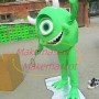 Adult Style Green Monocular With Horns Cartoon Mascot Costume