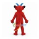 Detailed Bearded Red Auspicious Dragon Adult Mascot Costume