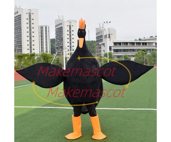 Adult Whole Black Hoopoe With Huge Wings Mascot Costume Adult Whole Black Hoopoe With Huge Wings Mascot Costume