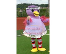 Tender Mother Duck Wearing Apron Cartoon Mascot Costume Tender Mother Duck Wearing Apron Cartoon Mascot Costume