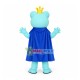 Confident The Sky Blue Prince Frog Cartoon Mascot Costume Confident The Sky Blue Prince Frog Cartoon Mascot Costume