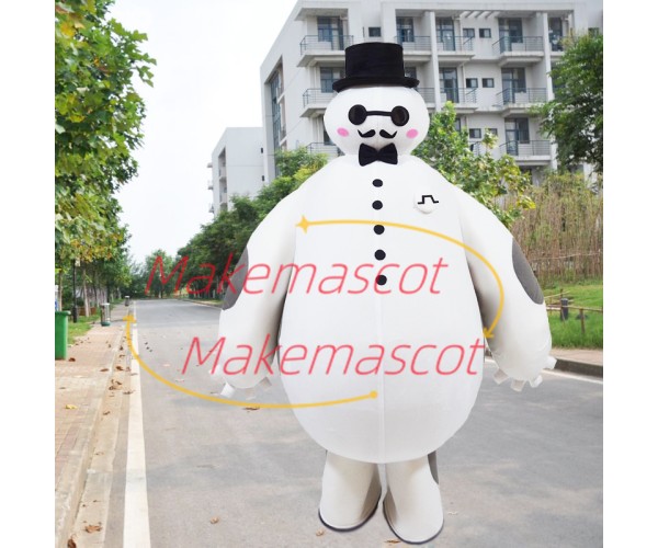 Interesting Cartoon Baymax With Gentleman Look Mascot Costume Interesting Cartoon Baymax With Gentleman Look Mascot Costume