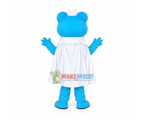 Friendly Big Eyed Frog In White Cloak Cartoon Mascot Costume Friendly Big Eyed Frog In White Cloak Cartoon Mascot Costume