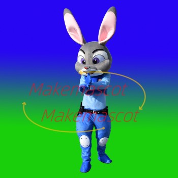 Judy The Impatient Rabbit Police Officer Cartoon Mascot Costume Judy The Impatient Rabbit Police Officer Cartoon Mascot Costume
