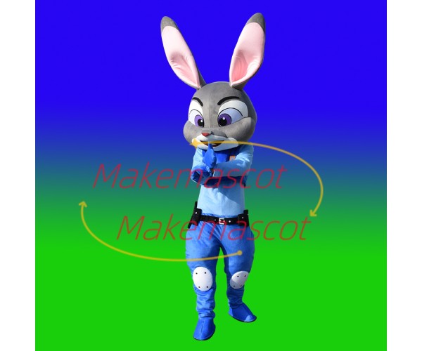 Judy The Impatient Rabbit Police Officer Cartoon Mascot Costume Judy The Impatient Rabbit Police Officer Cartoon Mascot Costume