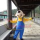 Playful Baby Boy Wearing Blue Rompers Mascot Costume Playful Baby Boy Wearing Blue Rompers Mascot Costume
