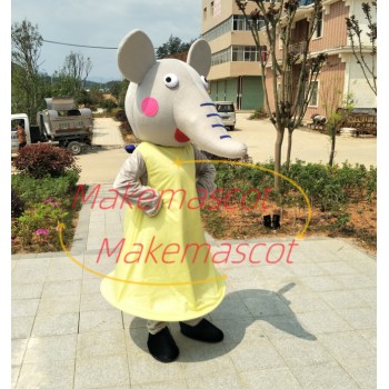 Cartoon Shy Emily Elephant Mascot Costume Whole Outfit