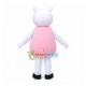 Cartoon Lively Suzy Sheep Wearing Pink Suit Mascot Costume Cartoon Lively Suzy Sheep Wearing Pink Suit Mascot Costume