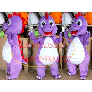 Active Cartoon Purple Baby Dinosaur Mascot Costume