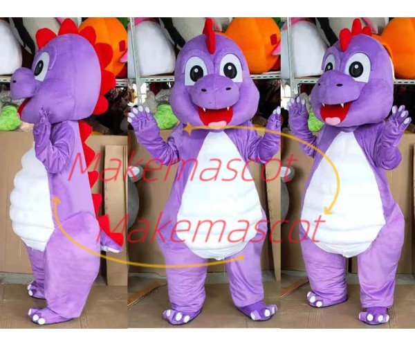 Active Cartoon Purple Baby Dinosaur Mascot Costume Active Cartoon Purple Baby Dinosaur Mascot Costume