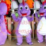 Active Cartoon Purple Baby Dinosaur Mascot Costume