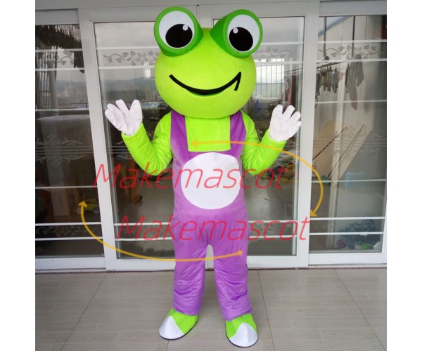 Adult Cute Cartoon Frog With Big Eyes Mascot Costume Adult Cute Cartoon Frog With Big Eyes Mascot Costume