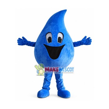 Blue Water Droplet Mascot Costume Blue Water Droplet Mascot Costume