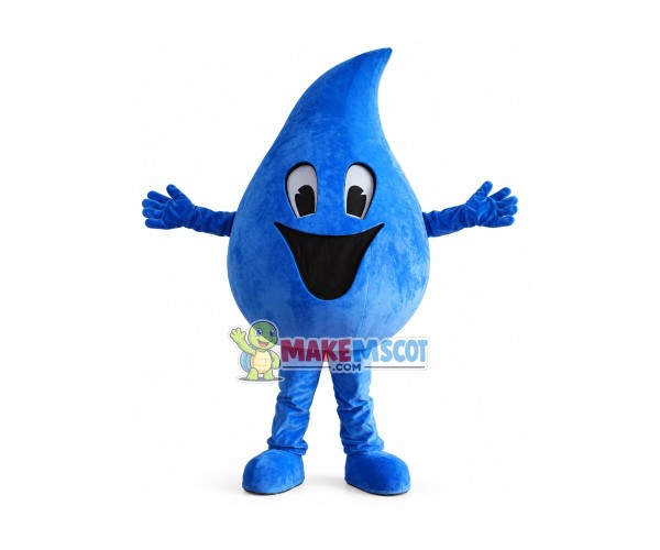 Blue Water Droplet Mascot Costume