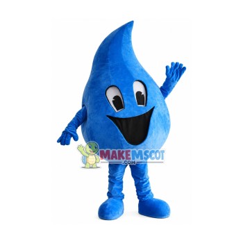 Blue Water Droplet Mascot Costume