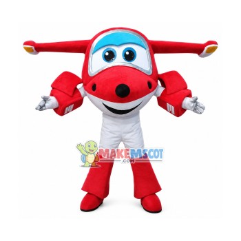 Super Wings Jett Red 1 Mascot Costume Super Wings Jett Red 1 Mascot Costume