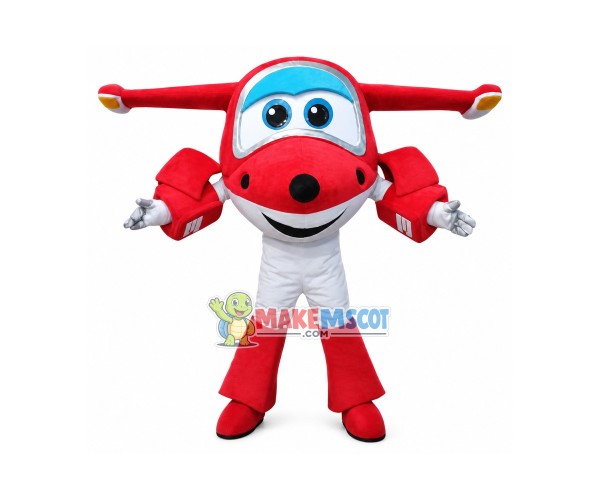 Super Wings Jett Red 1 Mascot Costume Super Wings Jett Red 1 Mascot Costume
